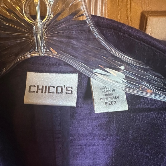 Women's Vintage Chicos Silk Long Jacket, size 2 - Picture 4 of 5